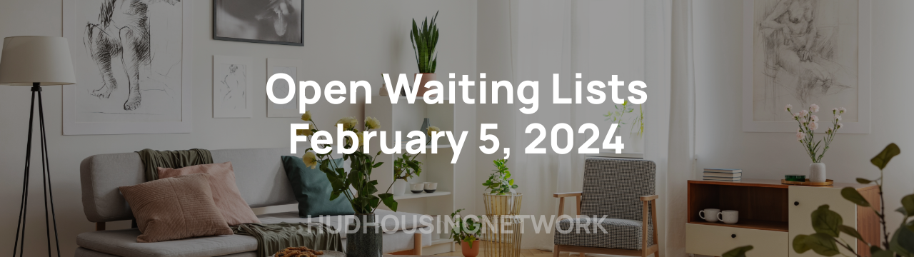 Hud Housing Network   HudHousingNetwork Open Waiting Lists February 5 2024 